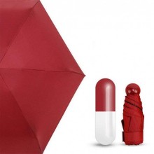 Дизайнерский карманный капсульный мини-зонт Capsule Umbrella-mini Designer All Seasons, Black/Burgundy 
