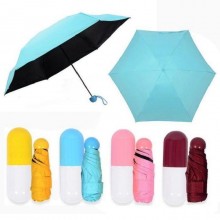 Дизайнерский карманный капсульный мини-зонт Capsule Umbrella-mini Designer All Seasons, Black/Burgundy 