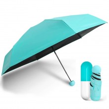 Дизайнерский карманный капсульный мини-зонт Capsule Umbrella-mini Designer All Seasons, Black/Blue  