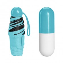 Дизайнерский карманный капсульный мини-зонт Capsule Umbrella-mini Designer All Seasons, Black/Blue  