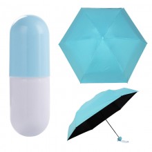 Дизайнерский карманный капсульный мини-зонт Capsule Umbrella-mini Designer All Seasons, Black/Blue  