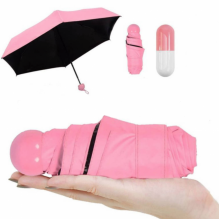 Дизайнерский карманный капсульный мини-зонт Capsule Umbrella-mini Designer All Seasons, Black/Pink