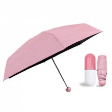 Дизайнерский карманный капсульный мини-зонт Capsule Umbrella-mini Designer All Seasons, Black/Pink