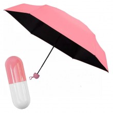 Дизайнерский карманный капсульный мини-зонт Capsule Umbrella-mini Designer All Seasons, Black/Pink