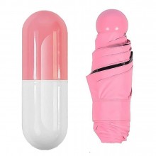 Дизайнерский карманный капсульный мини-зонт Capsule Umbrella-mini Designer All Seasons, Black/Pink