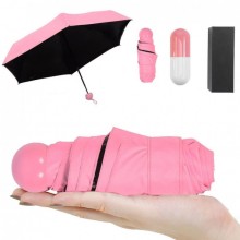 Дизайнерский карманный капсульный мини-зонт Capsule Umbrella-mini Designer All Seasons, Black/Pink