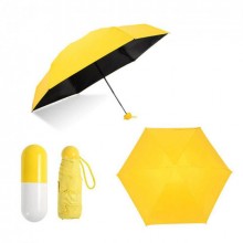 Дизайнерский карманный капсульный мини-зонт Capsule Umbrella-mini Designer All Seasons, Black/Yellow 