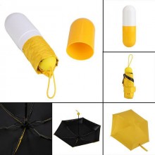 Дизайнерский карманный капсульный мини-зонт Capsule Umbrella-mini Designer All Seasons, Black/Yellow 