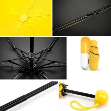 Дизайнерский карманный капсульный мини-зонт Capsule Umbrella-mini Designer All Seasons, Black/Yellow 