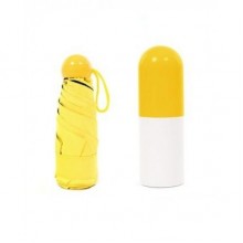 Дизайнерский карманный капсульный мини-зонт Capsule Umbrella-mini Designer All Seasons, Black/Yellow 