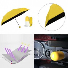 Дизайнерский карманный капсульный мини-зонт Capsule Umbrella-mini Designer All Seasons, Black/Yellow 