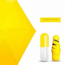 Дизайнерский карманный капсульный мини-зонт Capsule Umbrella-mini Designer All Seasons, Black/Yellow 
