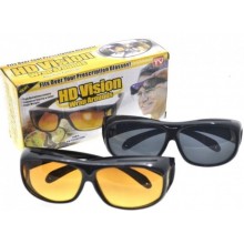 Комплект Антибликовые очки 2в1 ночные и дневные HD Vision WrapArounds Day & Night Original, Тёмные и Жёлтые