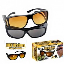 Комплект Антибликовые очки 2в1 ночные и дневные HD Vision WrapArounds Day & Night Original, Тёмные и Жёлтые