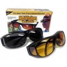Комплект Антибликовые очки 2в1 ночные и дневные HD Vision WrapArounds Day & Night Original, Тёмные и Жёлтые