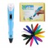 3Д ручка с LCD Дисплеем 3D PEN для рисования Эко Пластиком, Голубая