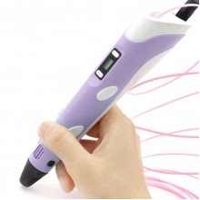 3Д ручка с LCD Дисплеем 3D PEN для рисования Эко Пластиком, Фиолетовая