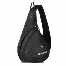 Городской многофункциональный Рюкзак-сумка SwissGear BaG Sling (Слинг) через плечо для мужчин с выходом для наушников Black
