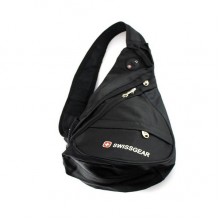 Городской многофункциональный Рюкзак-сумка SwissGear BaG Sling (Слинг) через плечо для мужчин с выходом для наушников Black