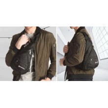 Городской многофункциональный Рюкзак-сумка SwissGear BaG Sling (Слинг) через плечо для мужчин с выходом для наушников Black
