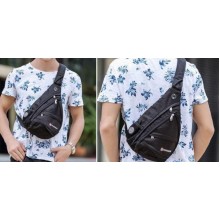 Городской многофункциональный Рюкзак-сумка SwissGear BaG Sling (Слинг) через плечо для мужчин с выходом для наушников Black