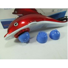 Ручной Инфракрасный массажёр Big Dolphin JT-889  для для всего тела - 3 насадки 2 скорости массажа Дельфин большой 40 см Красный