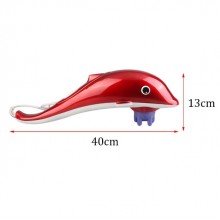 Ручной Инфракрасный массажёр Big Dolphin JT-889  для для всего тела - 3 насадки 2 скорости массажа Дельфин большой 40 см Красный