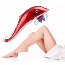Ручной Инфракрасный массажёр Big Dolphin JT-889  для для всего тела - 3 насадки 2 скорости массажа Дельфин большой 40 см Красный