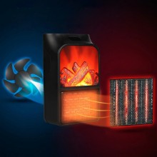 Портативный электрический Тепловентилятор Levand Flame Heater 1000W с LED дисплеем плюс Пульт управления