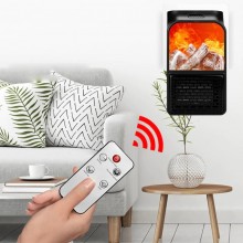 Портативный электрический Тепловентилятор Levand Flame Heater 1000W с LED дисплеем плюс Пульт управления