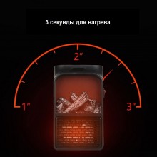 Портативный электрический Тепловентилятор Levand Flame Heater 1000W с LED дисплеем плюс Пульт управления