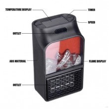 Портативный электрический Тепловентилятор Levand Flame Heater 1000W с LED дисплеем плюс Пульт управления