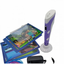 3D ручка с LCD Дисплеем  Майнкрафт 3D PEN-5 GEN Minecraft для рисования  Эко Пластиком, Фиолетовая + Трафареты
