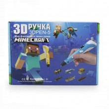 3D ручка с LCD Дисплеем  Майнкрафт 3D PEN-5 GEN Minecraft для рисования  Эко Пластиком, Розовая + Трафареты