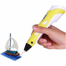 3D ручка с LCD Дисплеем  Майнкрафт 3D PEN-5 GEN Minecraft для рисования  Эко Пластиком, Жёлтая + Трафареты