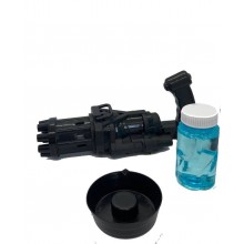 Игрушечный Пулемет генератор мыльных пузырей пистолет PRINCIPLE BUBBLE GUN GATLING машинка автомат електрический пузыремёт для детей Пузырьковая пушка Гатлинга 8 отверстий Black