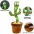 Танцующий поющий плюшевый кактус Dancing Cactus в горшке TikTok Игрушка-повторюшка с подсветкой 120 песен интерактивный на аккумуляторе