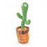 Танцующий поющий плюшевый кактус Dancing Cactus в горшке TikTok Игрушка-повторюшка с подсветкой 120 песен интерактивный на аккумуляторе