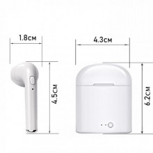 Беспроводные стерео наушники блютуз с микрофоном Levand i7 mini TWS спортивные для телефона планшета ноутбука – Stereo Bluetooth гарнитура с кейсом для зарядки, Белые