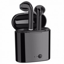 Беспроводные стерео наушники блютуз с микрофоном Levand i7 mini TWS спортивные для телефона планшета ноутбука – Stereo Bluetooth гарнитура с кейсом для зарядки, Чёрный