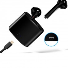 Беспроводные стерео наушники блютуз с микрофоном Levand i7 mini TWS спортивные для телефона планшета ноутбука – Stereo Bluetooth гарнитура с кейсом для зарядки, Чёрный