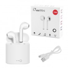 Беспроводные стерео наушники блютуз с микрофоном Levand i7 mini TWS спортивные для телефона планшета ноутбука – Stereo Bluetooth гарнитура с кейсом для зарядки, Белые