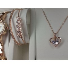 Подарочный набор Наручные женские часы Disu с кулоном и браслетом Сердце