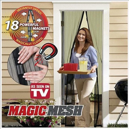  Антимоскитная сетка на магнитах Levand Magic Mesh на дверь от комаров