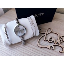 Подарочный набор часы с двумя браслетами DISU silver