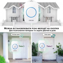 Беспроводной дверной звонок Cacazi A10 на входную дверь Белый