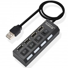 USB хаб hi-speed Digital Lion P-4 черный с переключателем (4USB)