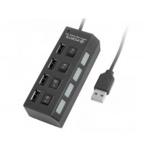 USB хаб hi-speed Digital Lion P-4 черный с переключателем (4USB)