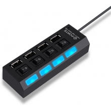USB хаб hi-speed Digital Lion P-4 черный с переключателем (4USB)
