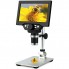 Цифровой микроскоп на штативе GAOSUO G1200HD с 7" LCD экраном и подсветкой, увеличение до 1200X